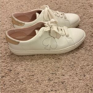 Kate Spade White and Gold Sneakers